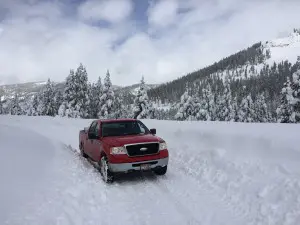 The snow on the roads heading to the Stibnite Gold Project site look similar to what we've seen in historic photos.