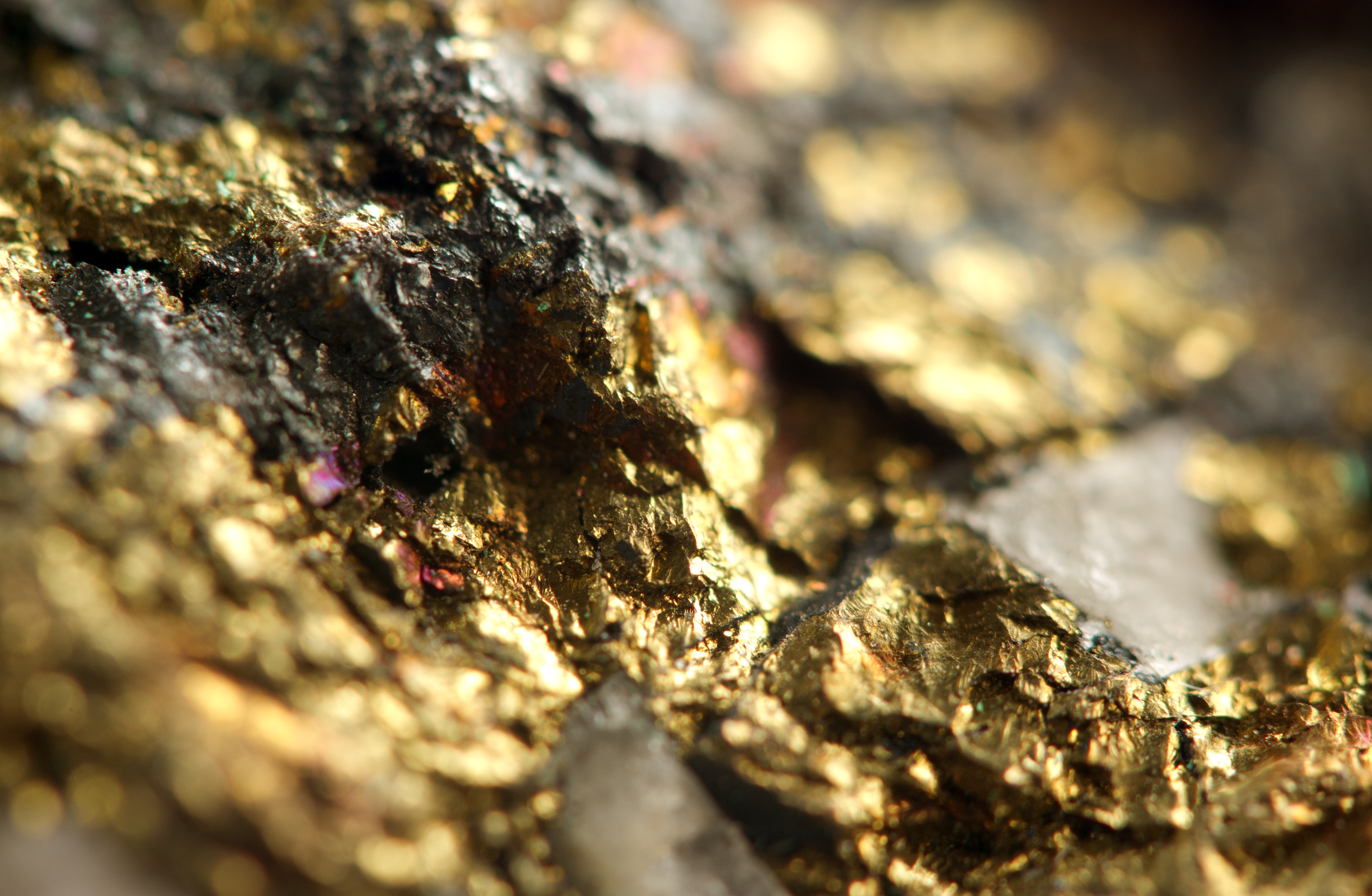 Close-up of gold ore